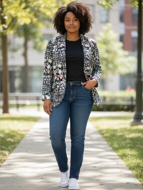 🌻 Cartonnier for Anthropologie "Ardsley" Abstract Floral Blazer #701